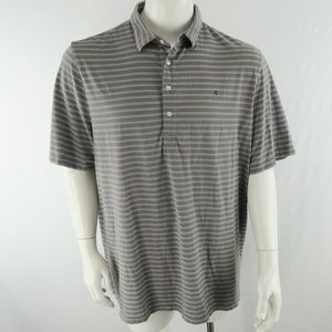 Criquet Polo Shirt‎ Mens 2XL Gray Striped Pima Cotton